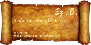 Szűcs Bernát névjegykártya