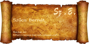 Szűcs Bernát névjegykártya